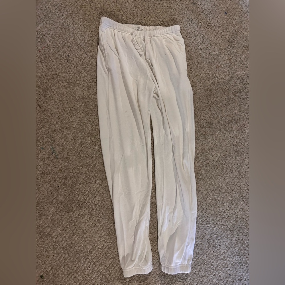 White garage sweatpants